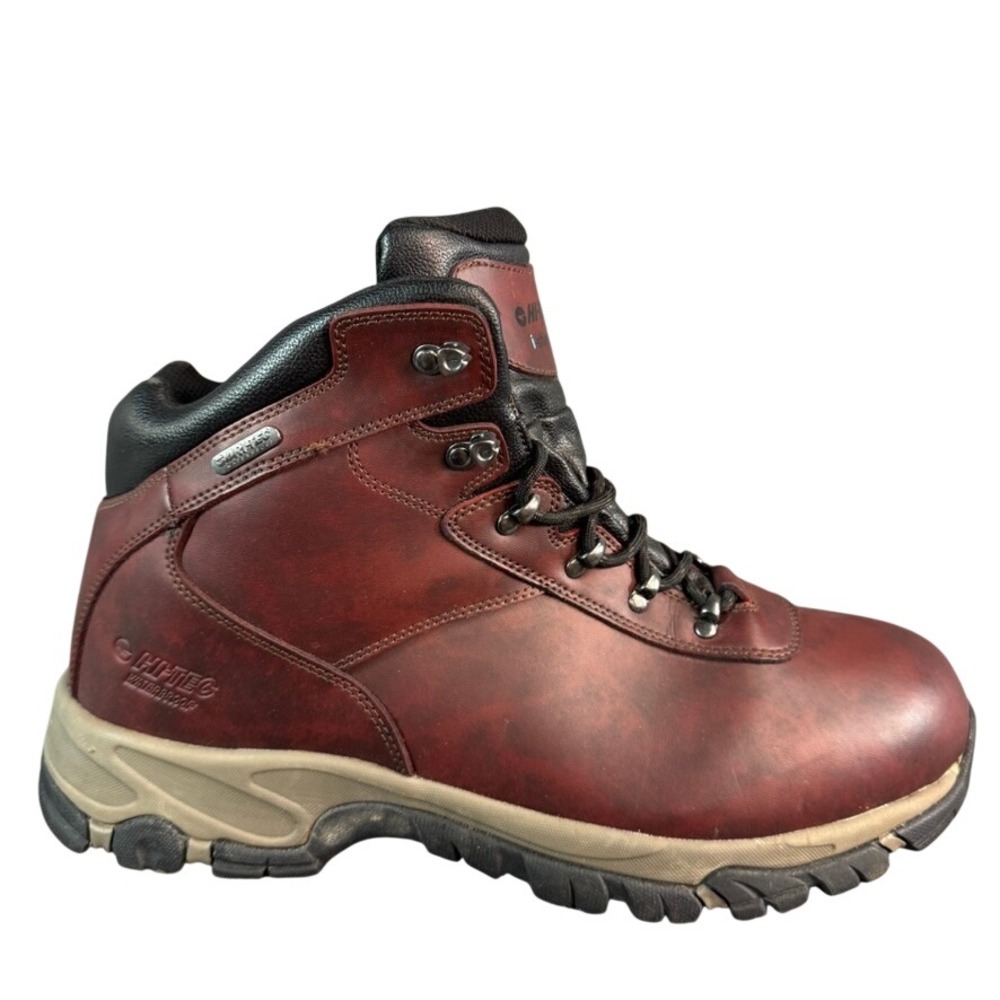 Hi-Tec Bandera II Waterproof Hiking Boots Mens 14 Burgundy Leather i-shield